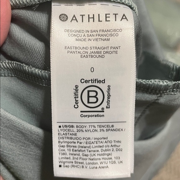 Athleta Pants Womens Sz 0 Green Eastbound Straight Leg Wrinkle Resistant Preppy - Picture 12 of 12